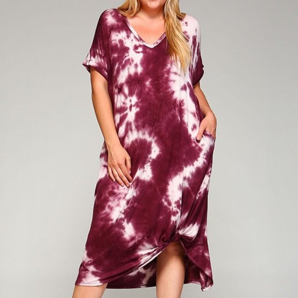 Emerald Fashion | Dresses | Maroon White Tiedye Midi Dress Pockets Sizes Large Thru 3x Plus | Poshmark Emerald Fashion | Dresses | Maroon White Tiedye Midi Dress Pockets Sizes Large Thru 3x Plus | Poshmark